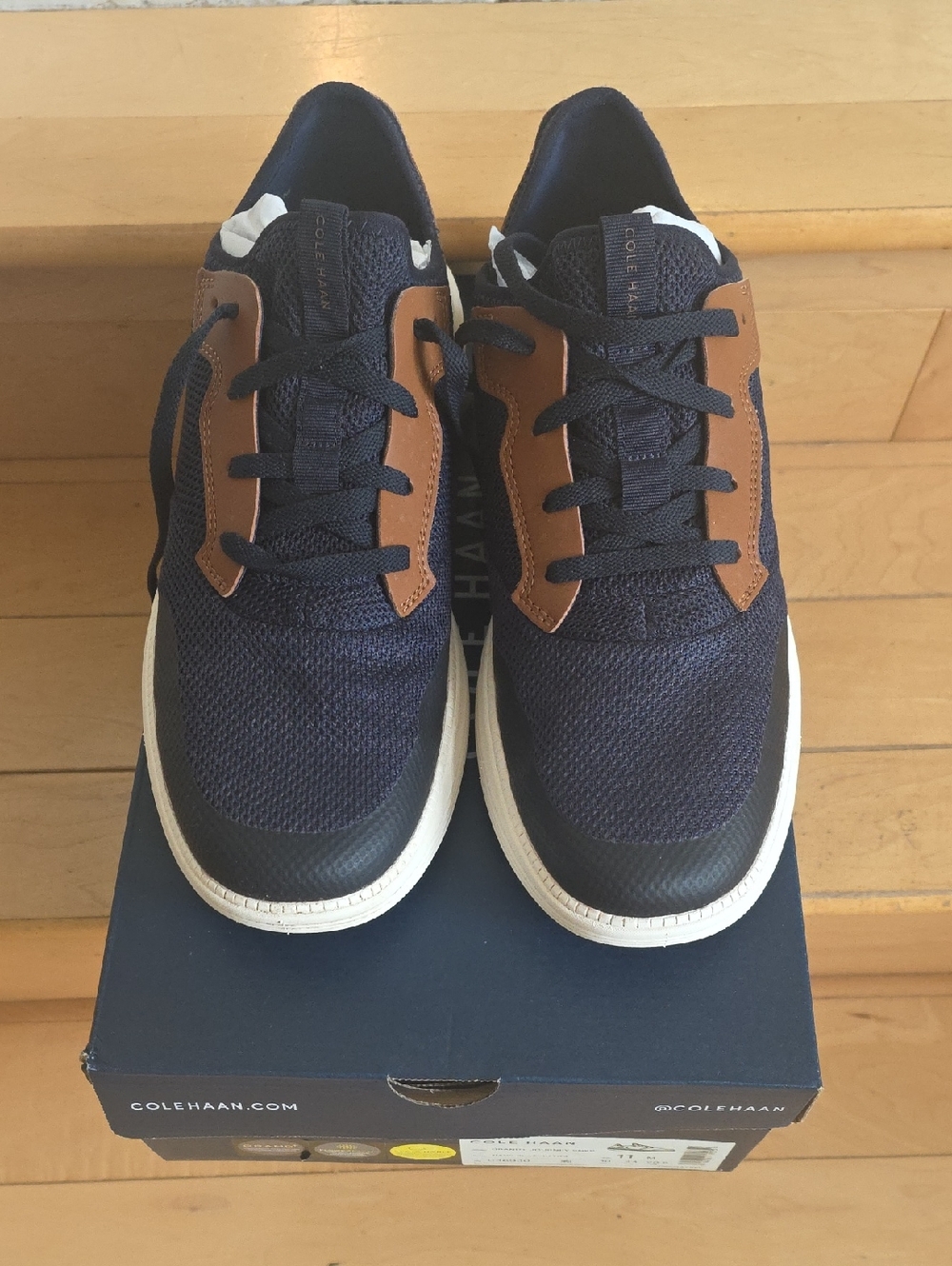 Men's Cole Haan Navy and Brown Athletic Lace-Up Sneakers